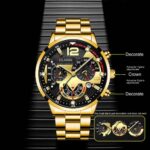 Wrist Watch For Men Luminous Analog Quartz Luxury Fashion Watch - Gold - Image 5