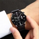 Fashion Ultra Thin Stainless Steel Mesh Belt Quartz Business Watch - Image 4