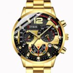 Wrist Watch For Men Luminous Analog Quartz Luxury Fashion Watch - Gold - Image 4