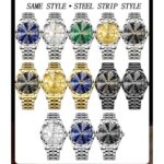 Binbond BINBOND-Men's Quartz Steel Band Watch With Waterproof Night Light And Anti Drop Glass Watch-golden - Image 5